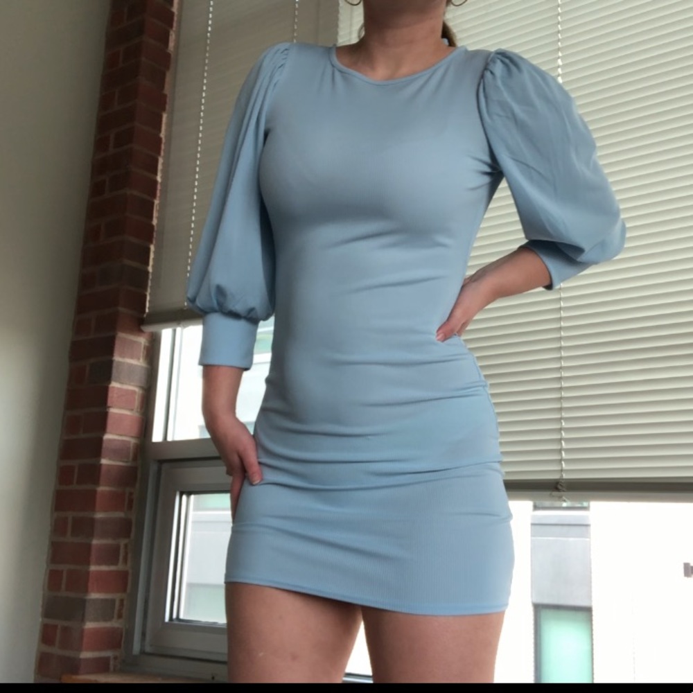 Light blue bodycon dress